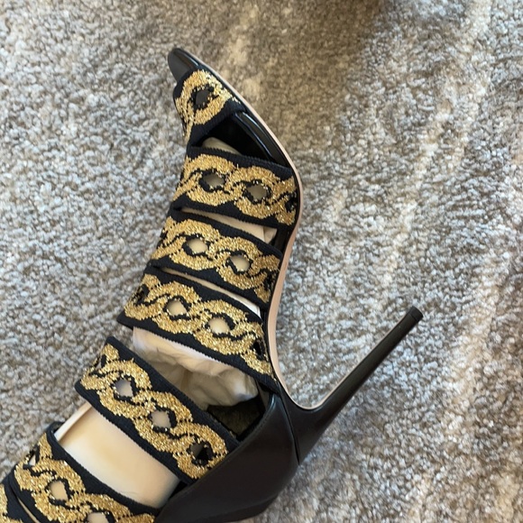 Black/Golden Casadei boots stretchy straps Size 7 Price firm - Picture 13 of 17
